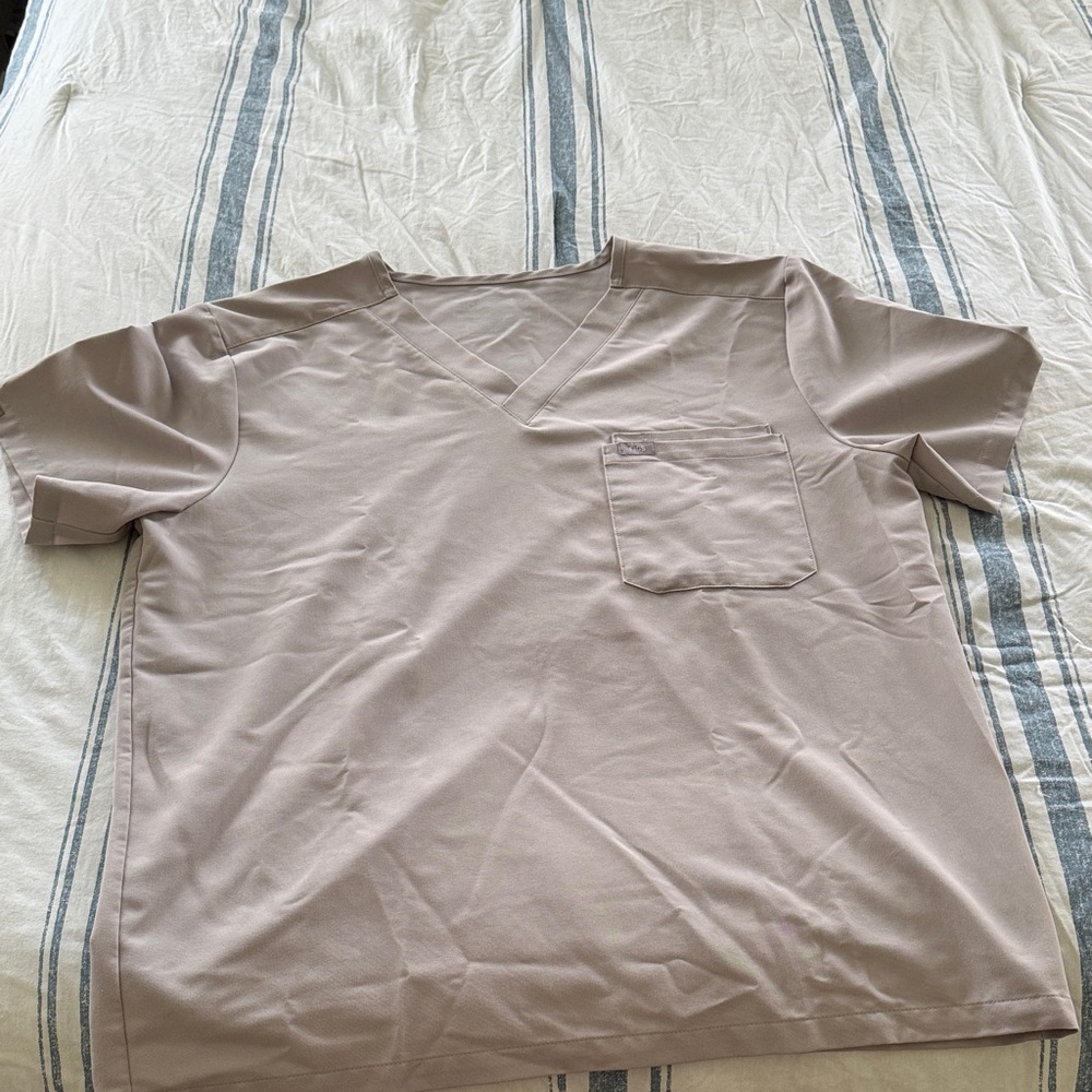 Figs Men's Scrub Top in Light Brown